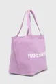 Βαμβακερή τσάντα Karl Lagerfeld μωβ
