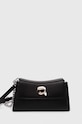 Шкіряна сумочка Karl Lagerfeld лицьова шкіра чорний 245W3053