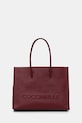 Coccinelle poșetă de piele COCCINELLEMYRTHA MAXI LOG uni burgundia E1.QBB.18.02.01
