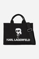 Karl Lagerfeld torebka bawełniana nie mieści A4 czarny A2W50047