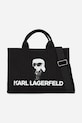 Хлопковая сумка Karl Lagerfeld IKON печать чёрный A2W50047