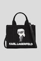 Бавовняна сумка Karl Lagerfeld IKON SQUARE надрук чорний A3W50109