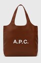 Taška A.P.C. Ninon Tote vejde se A4 hnědá PUAAT.M61565