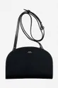 μαύρο Δερμάτινη τσάντα A.P.C. Demi Lune Γυναικεία
