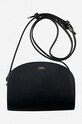 Kožená kabelka A.P.C. Demi Sac Demi-lune Mini PXAWV-F61392 BLACK jednofarebný čierna PXAWV.F61392
