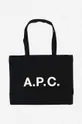 černá Bavlněná taška A.P.C. Shopping Diane Unisex