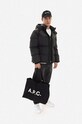 Akcesoria A.P.C. torba bawełniana Shopping Diane COFBH.M61443 czarny