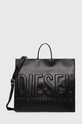 Torba Diesel DSL 3D TOTE EW X SHOPPING BAG imitacija zrnate kože crna X09931.P5184