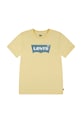 Levi's tricou de bumbac pentru copii print galben 8E8157.NOS.B