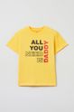 żółty OVS t-shirt bawełniany dziecięcy Chłopięcy