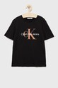 Calvin Klein Jeans t-shirt bawełniany dziecięcy IU0IU00267.9BYY nadruk czarny IU0IU00267.9BYY
