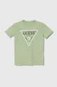 зелений Дитяча бавовняна футболка Guess Для хлопчиків