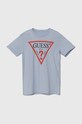 Παιδικό βαμβακερό μπλουζάκι Guess στάμπα μπλε L73I55.K8HM0.PPYH