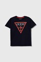 Guess t-shirt bawełniany dziecięcy nadruk granatowy L73I55.K8HM0.9BYH