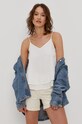 Pieces - Top V výstrih biela 17094916