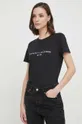 Βαμβακερό μπλουζάκι Tommy Hilfiger μαύρο