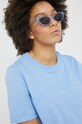 Pieces t-shirt bawełniany niebieski 17086970.VistaBlue