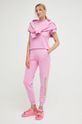 Karl Lagerfeld t-shirt bawełniany 225W1701 różowy