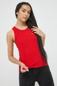 Tommy Jeans top DW0DW12548.NOS z elastanem czerwony DW0DW12548.NOS