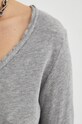Bavlněné tričko s dlouhým rukávem American Vintage T-SHIRT ML COL V SON02B šedá