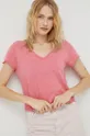 ružová Bavlnené tričko American Vintage Dámsky