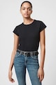 AllSaints tricou din bumbac uni negru WM111S