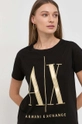 czarny Armani Exchange t-shirt bawełniany