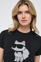 Бавовняна футболка Karl Lagerfeld чорний 230W1771