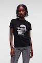 Karl Lagerfeld tricou din bumbac imprimeu negru 230W1772