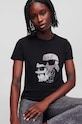 Karl Lagerfeld tricou din bumbac negru 230W1772