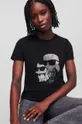 чёрный Хлопковая футболка Karl Lagerfeld