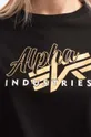 negru Alpha Industries tricou din bumbac Gold Logo OS T