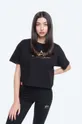 чорний Бавовняна футболка Alpha Industries Basic Tee COS Foil Print Жіночий