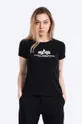 μαύρο Βαμβακερό μπλουζάκι Alpha Industries New Basic T Γυναικεία
