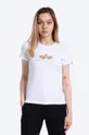 white Alpha Industries cotton T-shirt New Basic T Foil Print Women’s