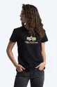 μαύρο Βαμβακερό μπλουζάκι Alpha Industries New Basic T Γυναικεία