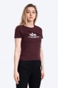 burgundia Alpha Industries tricou din bumbac New Basic T De femei