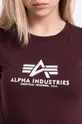 μπορντό Βαμβακερό μπλουζάκι Alpha Industries New Basic T