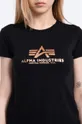 μαύρο Βαμβακερό μπλουζάκι Alpha Industries New Basic T Foil Print