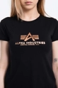 negru Alpha Industries tricou din bumbac New Basic T Foil Print