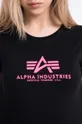 μαύρο Βαμβακερό μπλουζάκι Alpha Industries New Basic T Neon Print