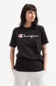 чорний Бавовняна футболка Champion Crewneck Жіночий