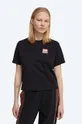 μαύρο Βαμβακερό μπλουζάκι Wood Wood Steffi T-Shirt x Fila Γυναικεία