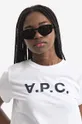 alb A.P.C. tricou din bumbac Vpc blanc