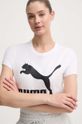 Puma t-shirt bawełniany Classic Logo Tee biały 530076.02