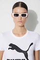 Βαμβακερό μπλουζάκι Puma Classic Logo Tee 530076.02 λευκό