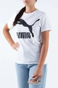 белый Хлопковая футболка Puma Classics Logo Tee Женский