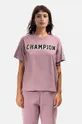 fioletowy Champion t-shirt bawełniany Damski