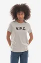 сірий Бавовняна футболка A.P.C. Жіночий