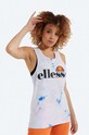 Ellesse top bawełniany Abigalle Tie Dye Vest nadruk niebieski SGI11282